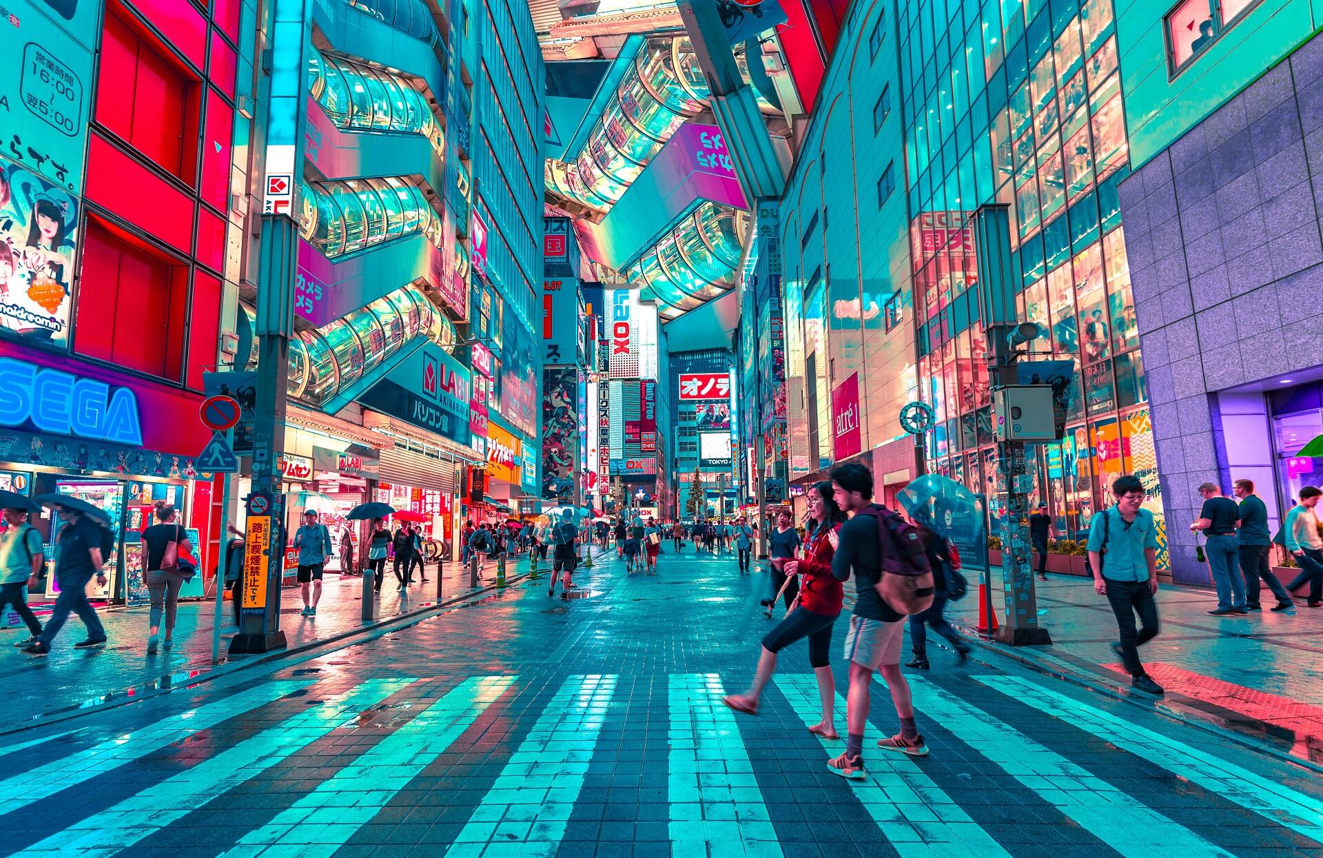 Shopping street in Japan